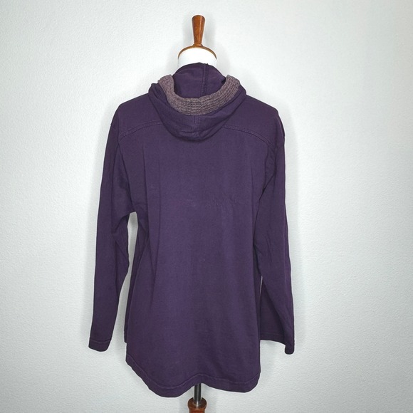 COVER CHARGE Cotton Knit Hooded Jacket SMALL Dk Purple USA Relaxed Fit Casual - Picture 6 of 9